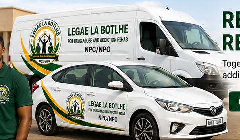 Legae La Botlhe branded rehabilitation centre vehicles